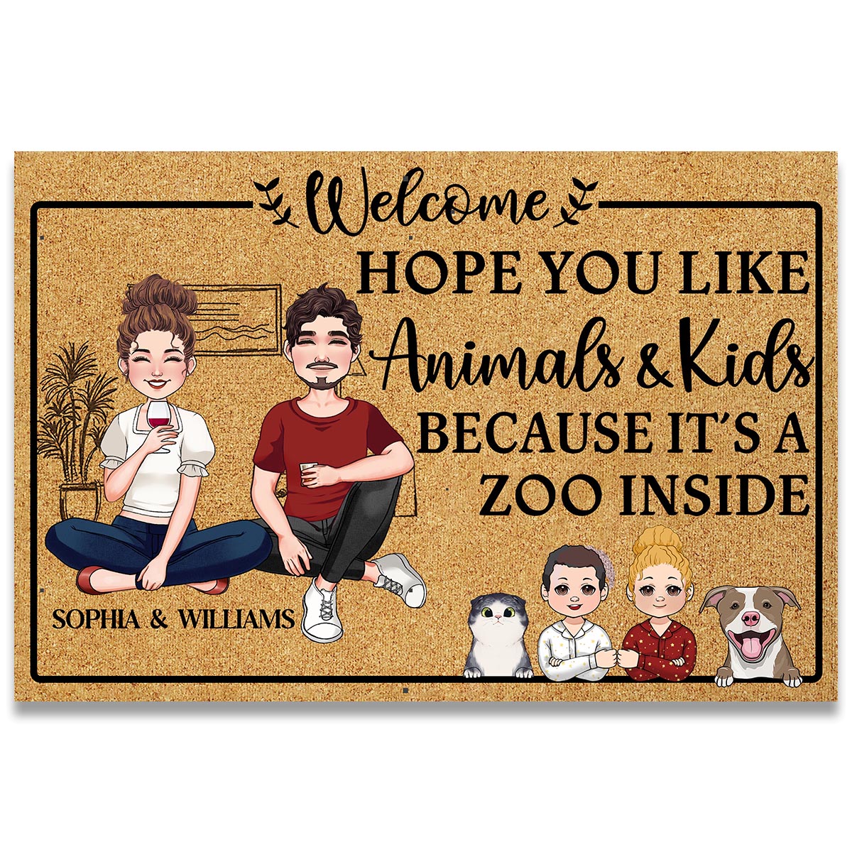It's A Zoo Inside - Personalized Family Doormat