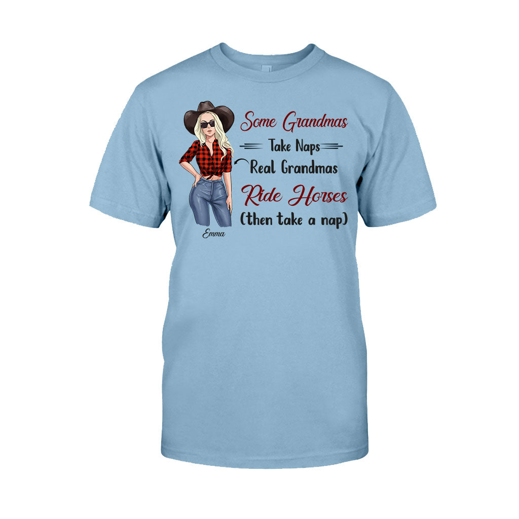 Real Grandmas Ride Horses - Personalized Mother's Day Grandma T-shirt and Hoodie