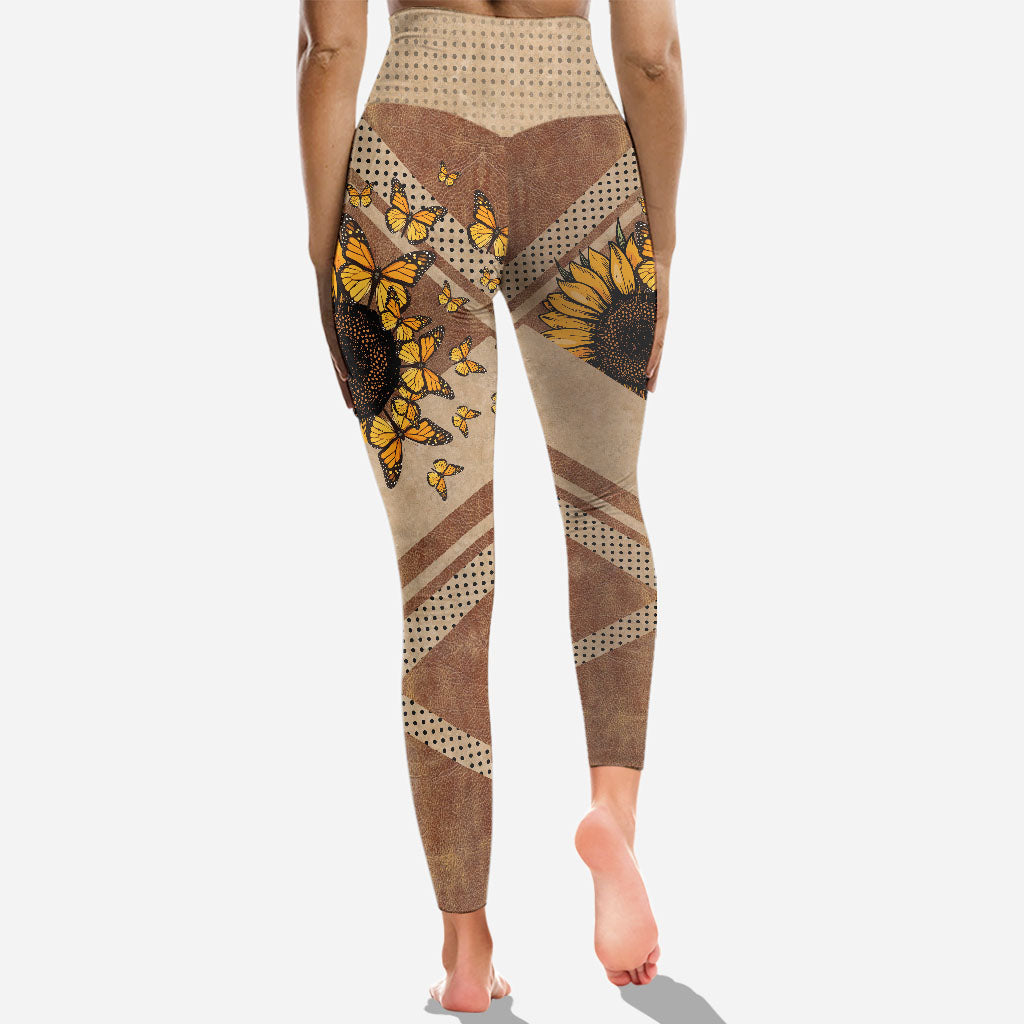 Beautiful Sunflower My Greatest Blessings - Personalized Grandma Hoodie and Leggings