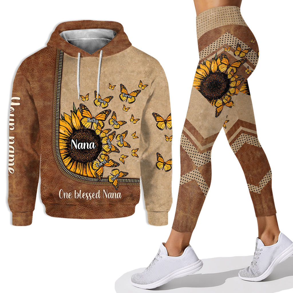 Beautiful Sunflower My Greatest Blessings - Personalized Grandma Hoodie and Leggings