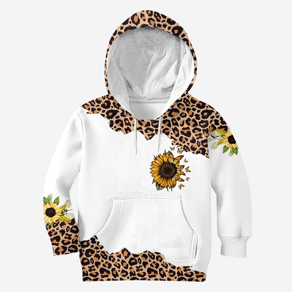Beautiful Leopard Sunflower My Little Sunshine - Personalized Grandma Hoodie and Leggings