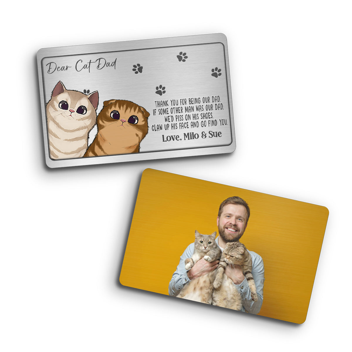 Thank You For Being Our Dad - Personalized Cat Wallet Insert Card