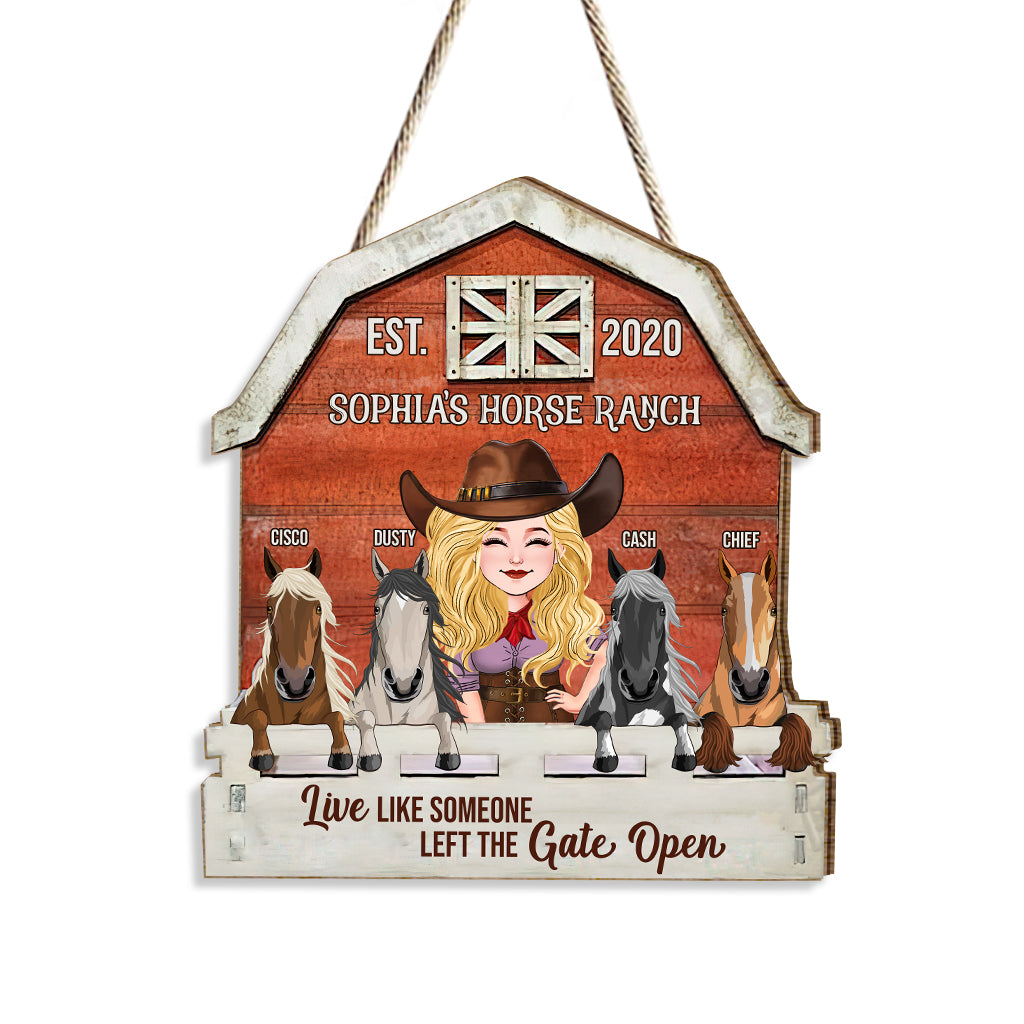 Horse Ranch - Personalized Horse Wood Sign