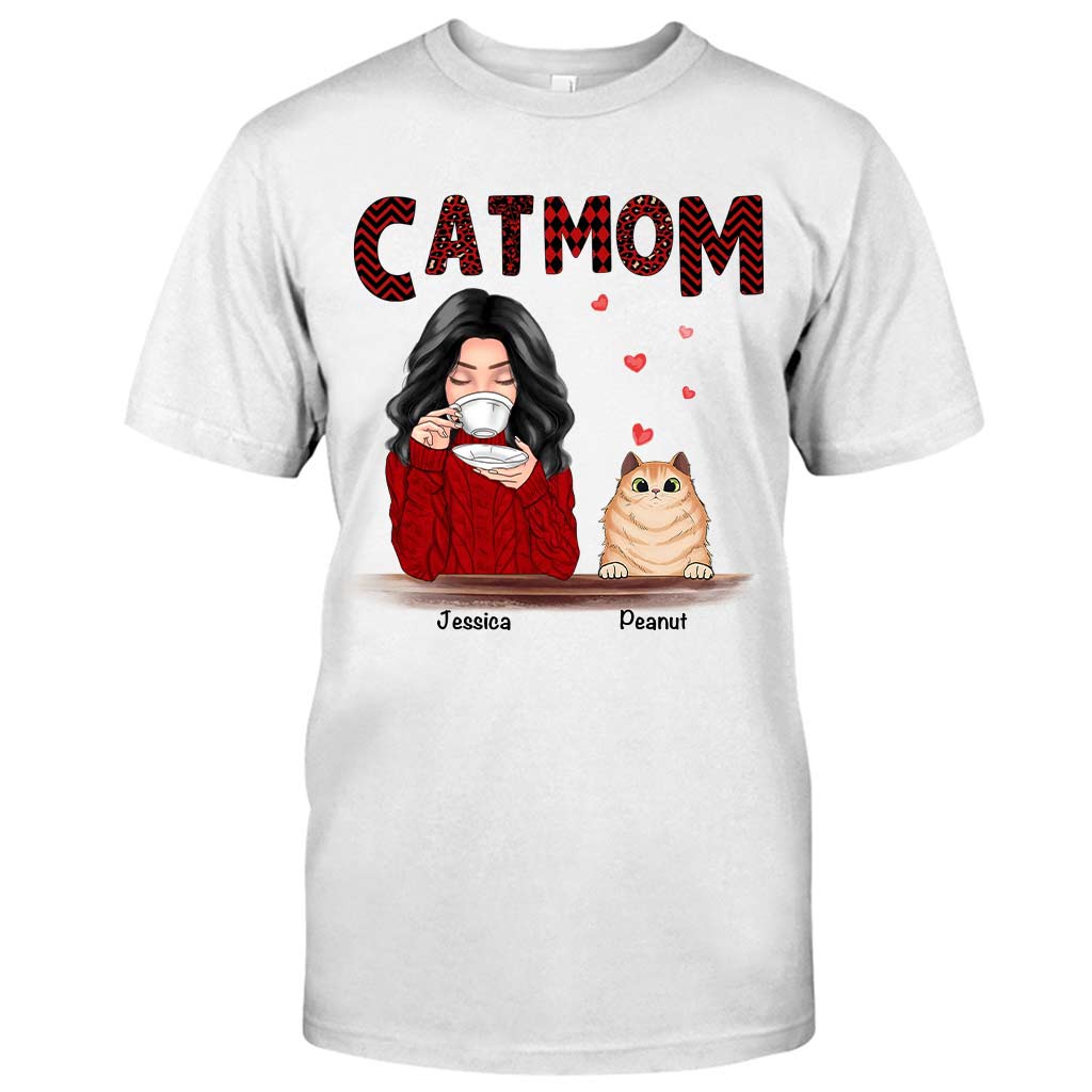 Cat Mom - Personalized Christmas Cat T-shirt and Hoodie