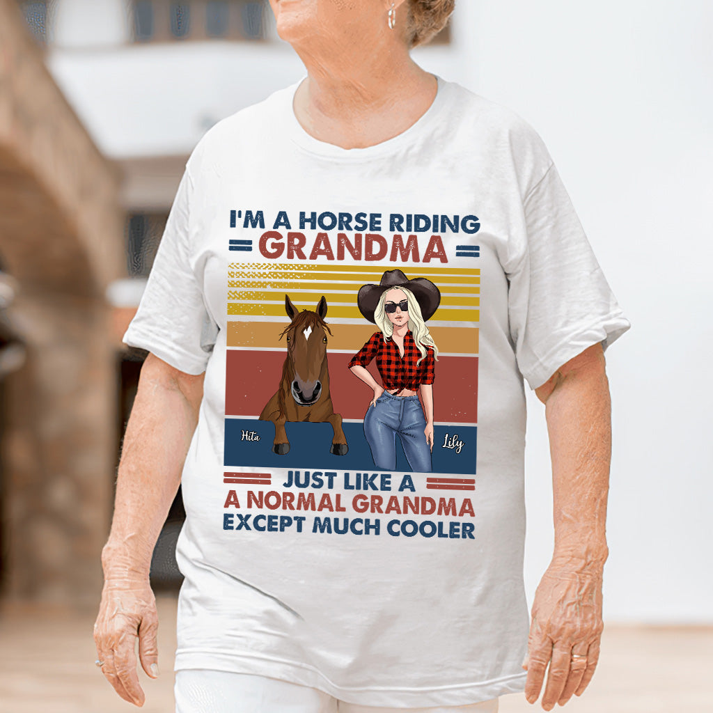 Horse Riding Grandma - Personalized Mother's Day Grandma T-shirt and Hoodie