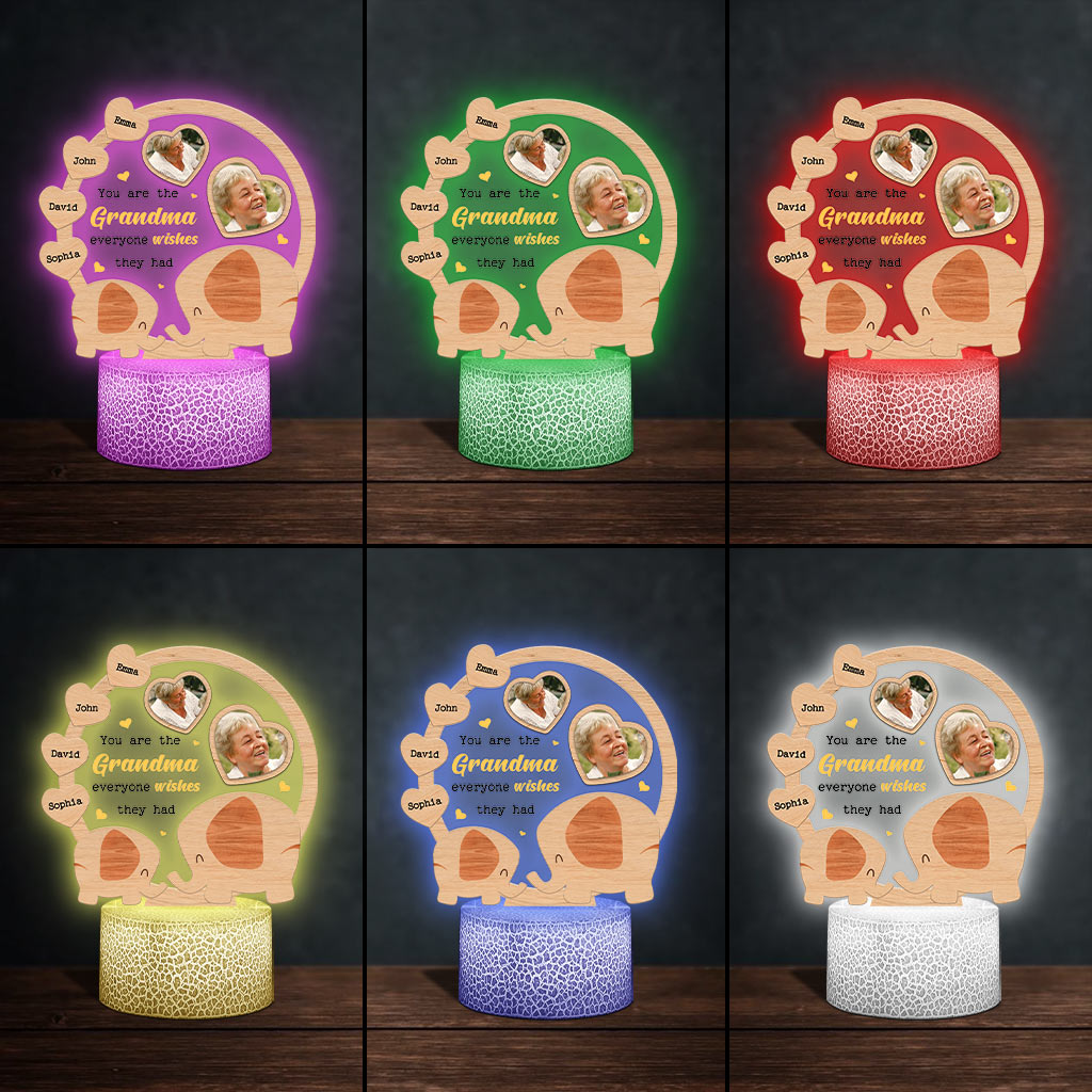 Everyone Wishes They Had - Personalized Mother's day Grandma Shaped Plaque Light Base