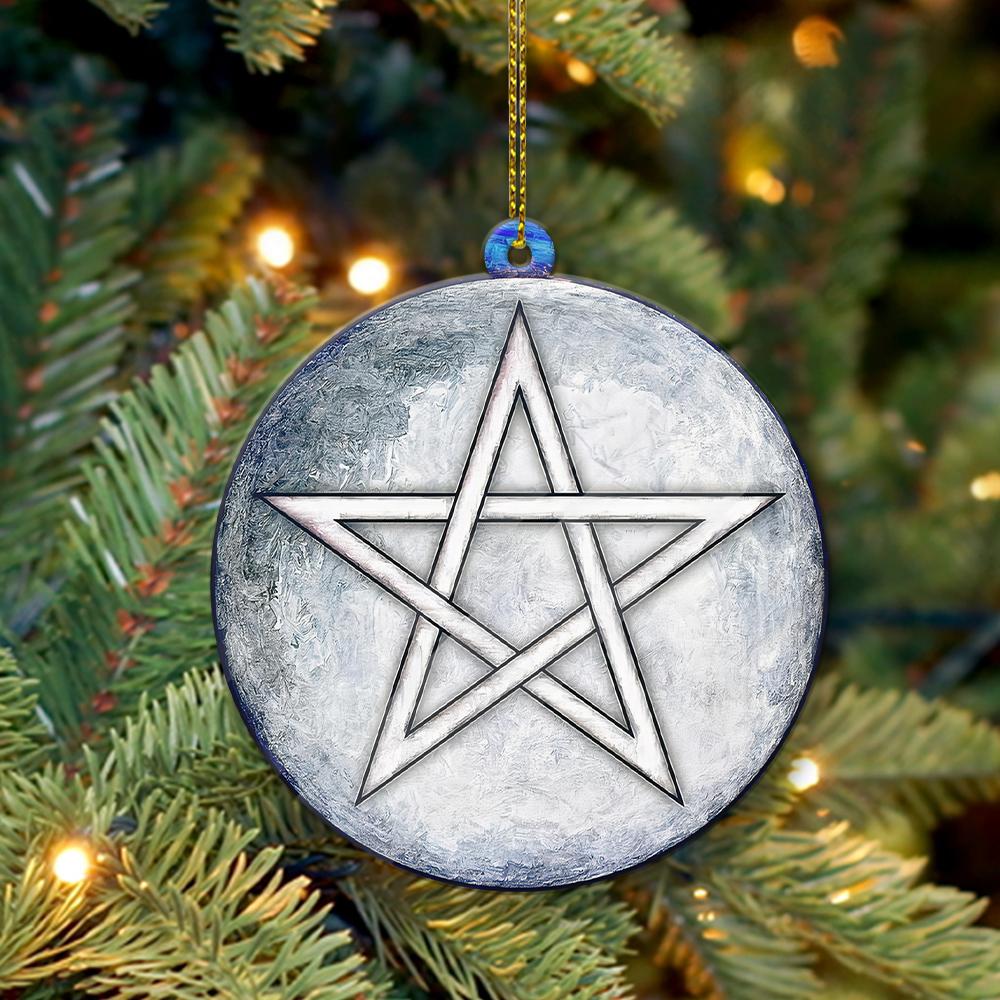 Moon Pentagram - Witch Ornament (Printed On Both Sides) 1022