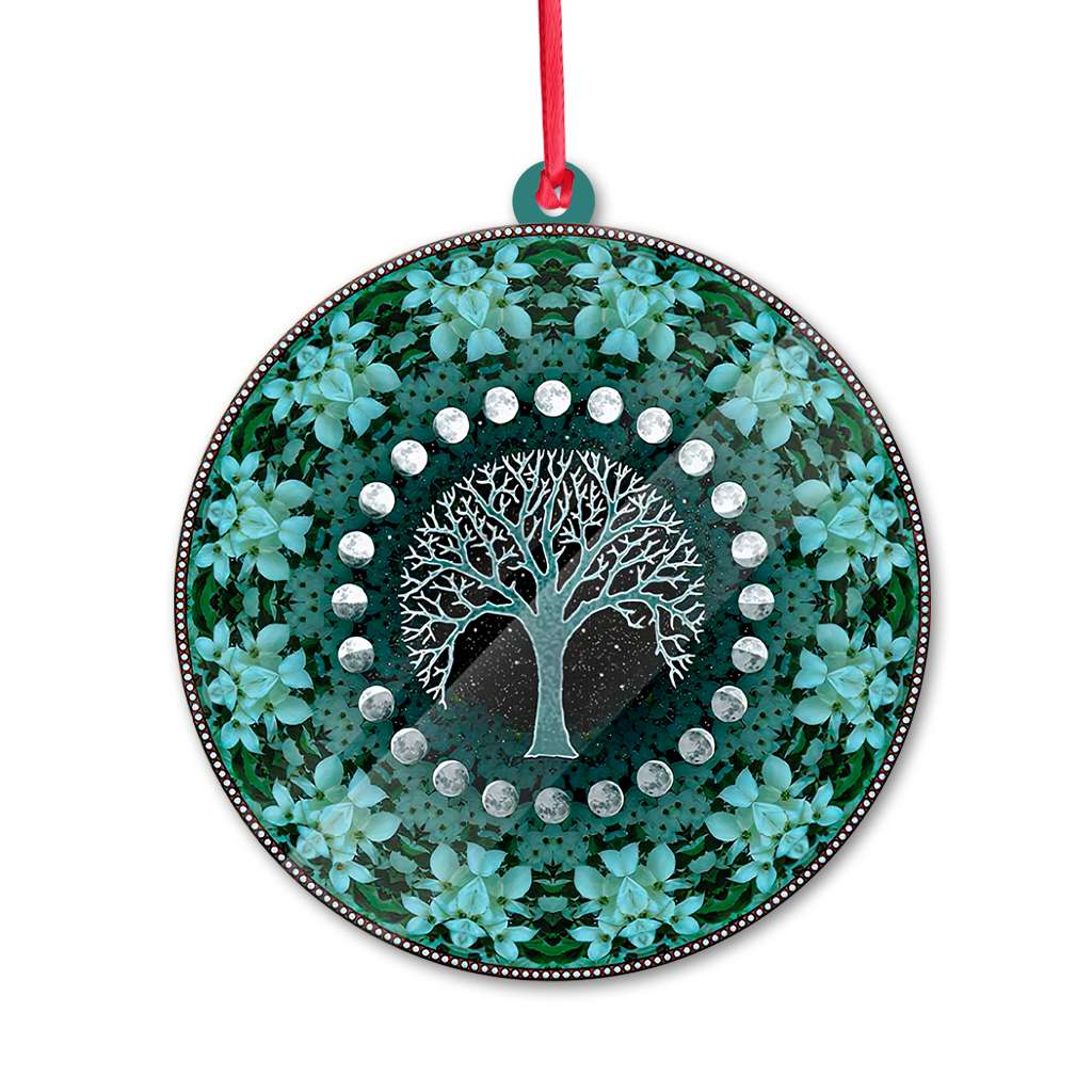 Winter Solstice Tree & Moon Phases - Witch Ornament (Printed On Both Sides) 1022