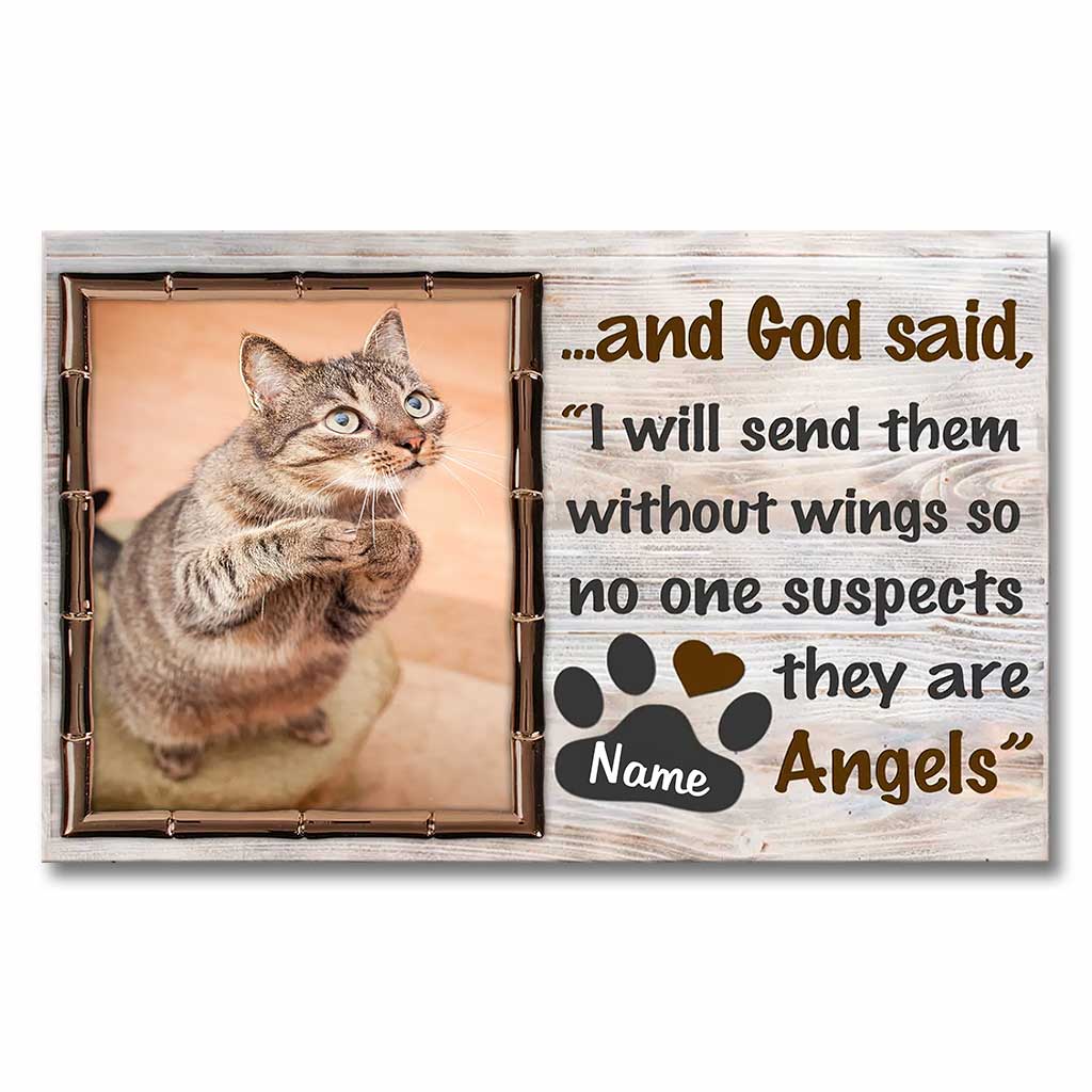 They’re Angels - Personalized Cat Canvas And Poster