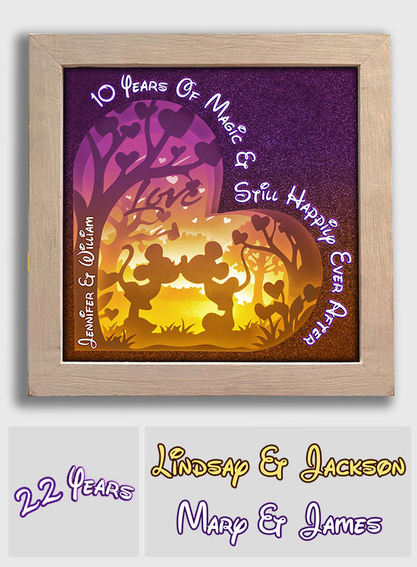 A Magic Couple - Personalized Mouse Light Shadow Box