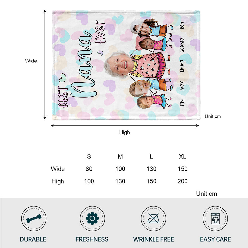 Best Grandma Ever - Personalized Mother's Day Grandma Blanket