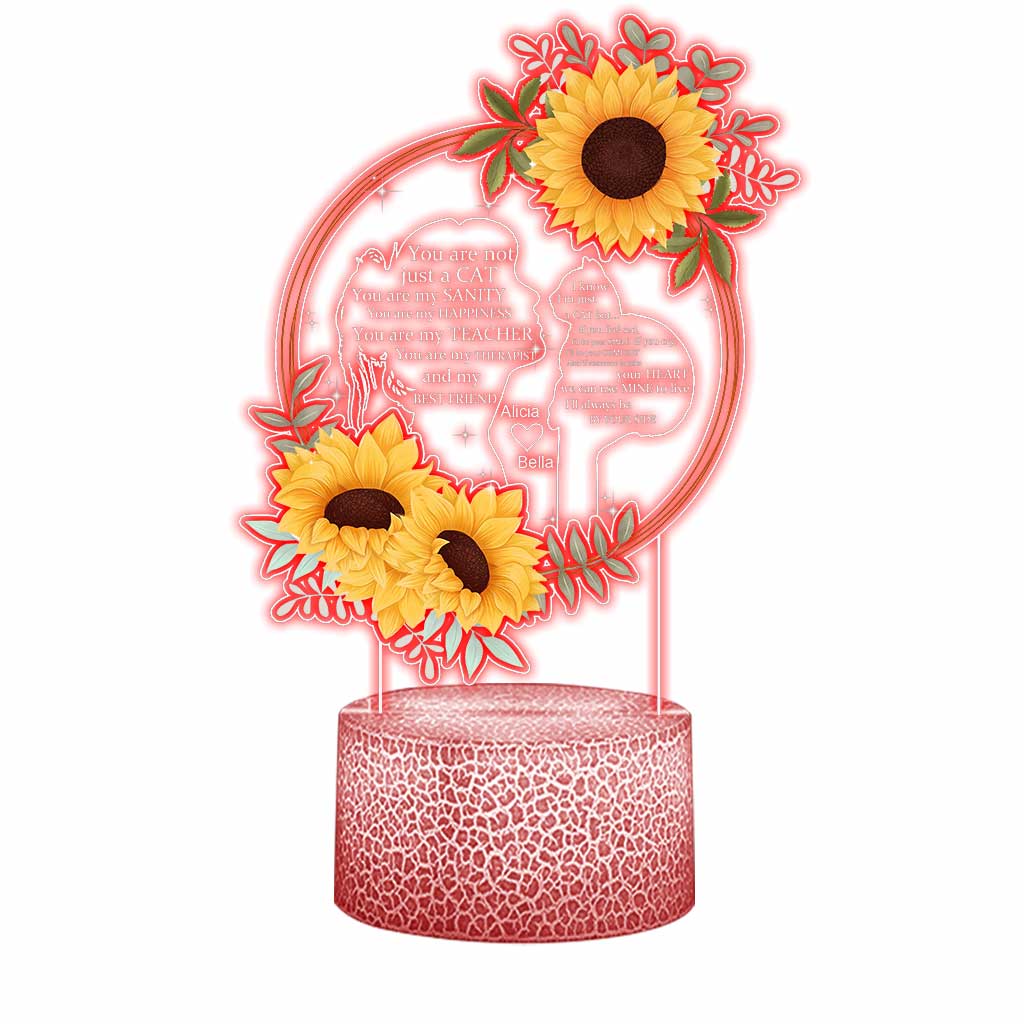 You Are Not Just A Cat - Personalized Cat Shaped Plaque Light Base