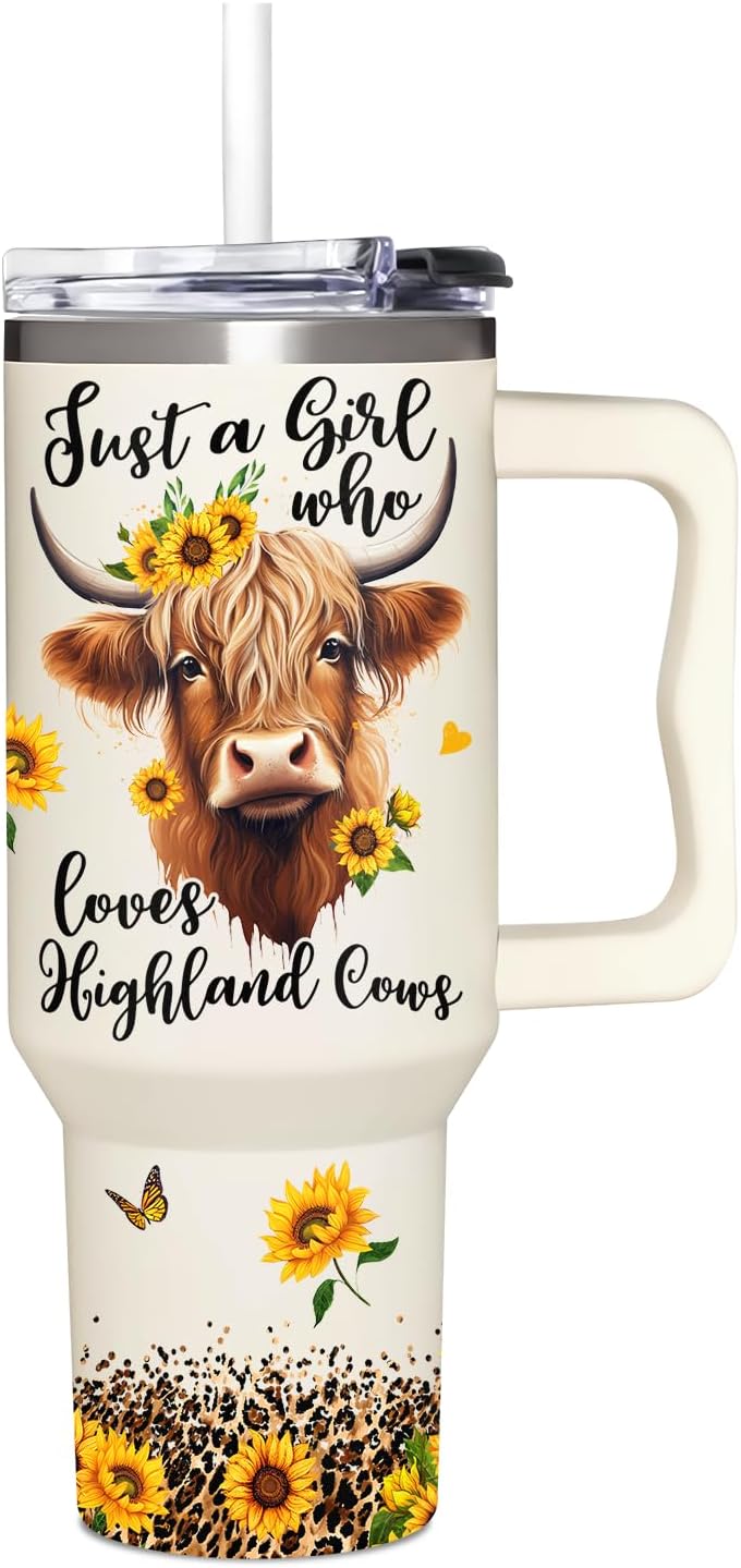 Just A Girl Who Loves Highland Cow Highland Cow Tumbler With Handle 0624