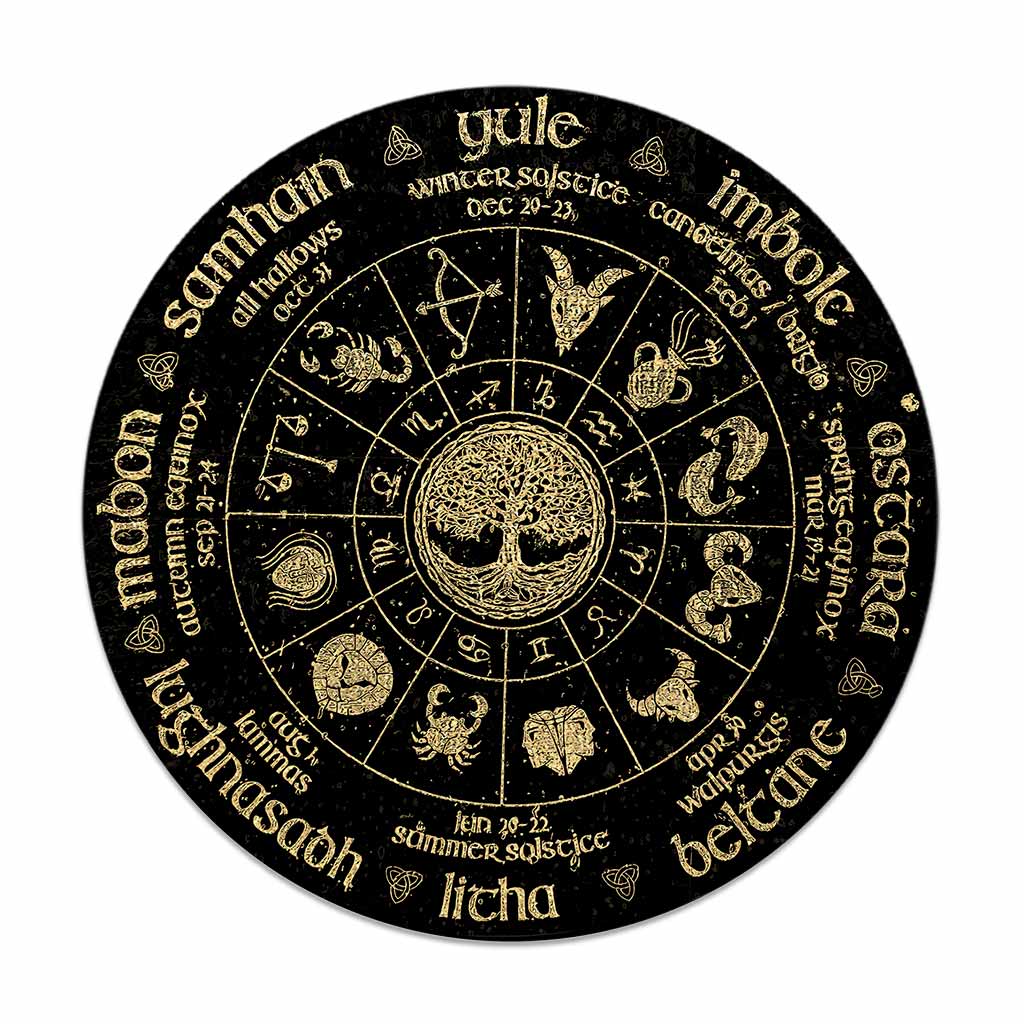 Witch Wheel - Round Wood Sign