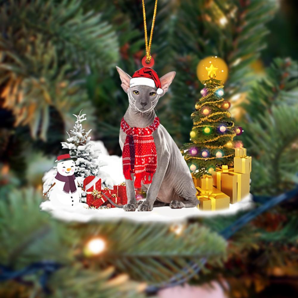 Sphynx Cat Christmas Tree - Cat Ornament (Printed On Both Sides) 1022