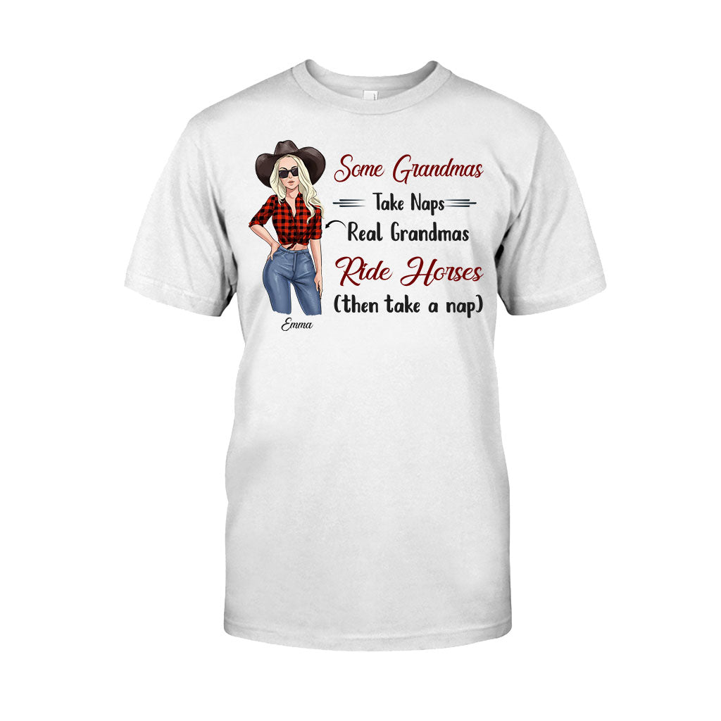 Real Grandmas Ride Horses - Personalized Mother's Day Grandma T-shirt and Hoodie