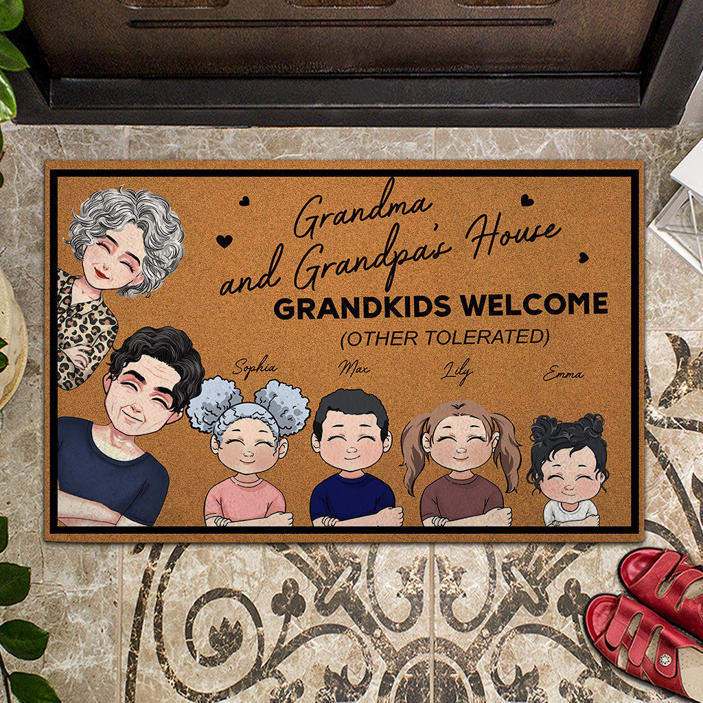 Grandkids Welcome - Personalized Mother's Day Grandma Doormat