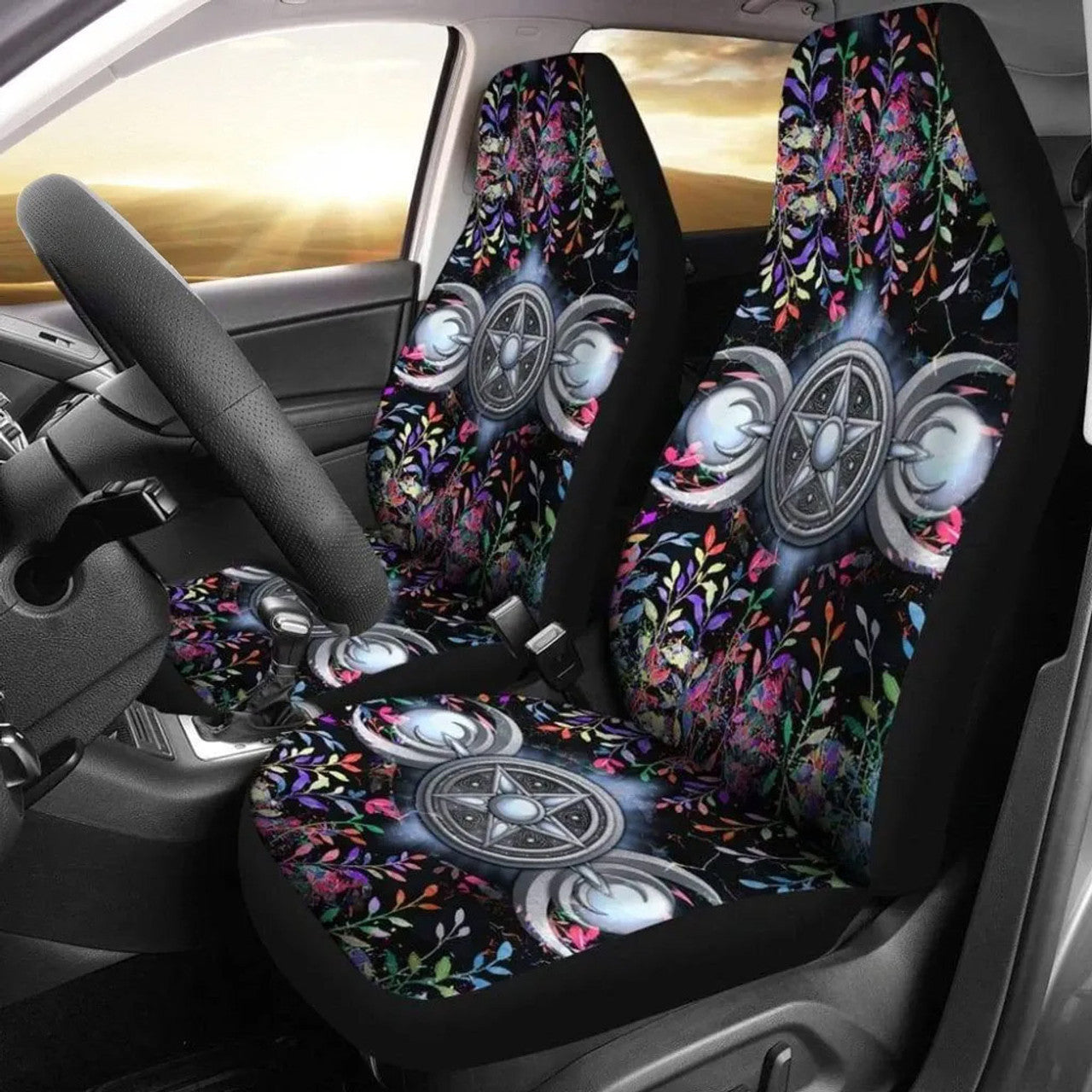 Celtic Wicca Triple Moon Wicca- Witch Seat Covers 0822