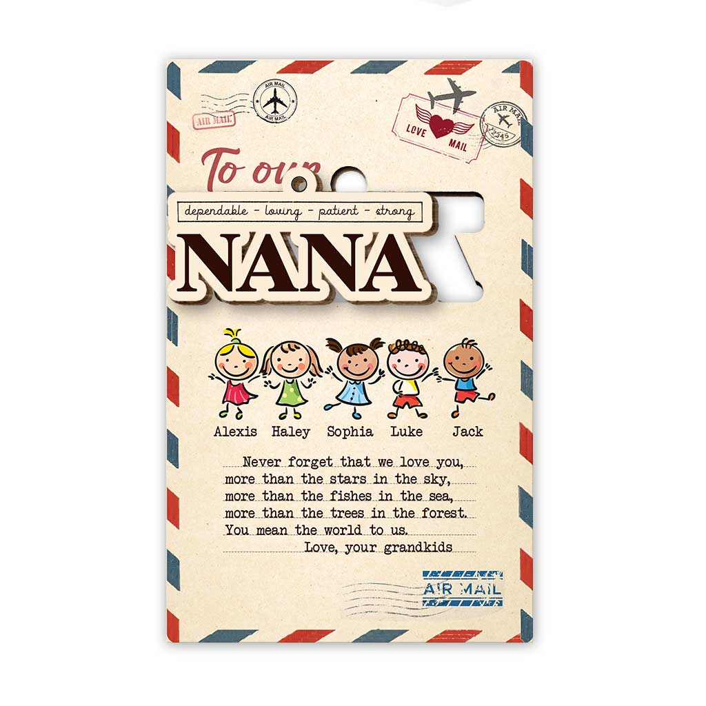 To Our Grandma - Personalized Christmas Grandma Wooden Card Pop Out Ornament