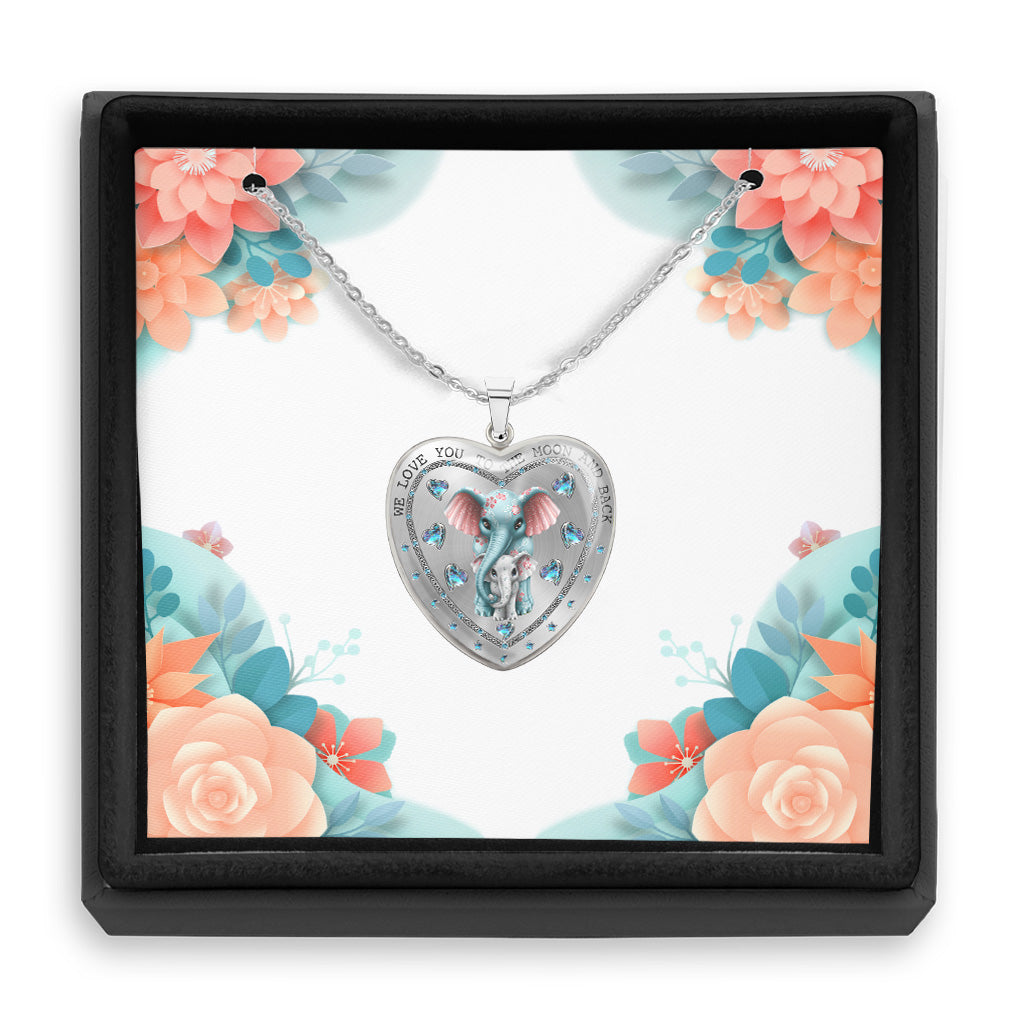 To The Moon And Back - Personalized Mother's day Grandma Heart Pendant Necklace