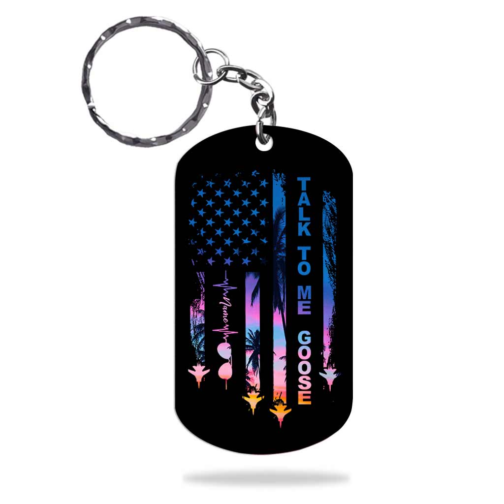 Talk To Me - Personalized Independence Day Top Gun Stainless Steel Keychain