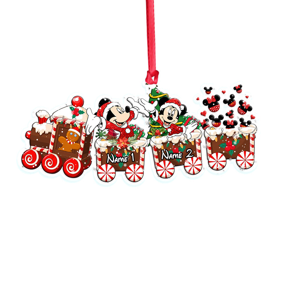 Merry Christmas Train - Personalized Christmas Mouse Transparent Ornament