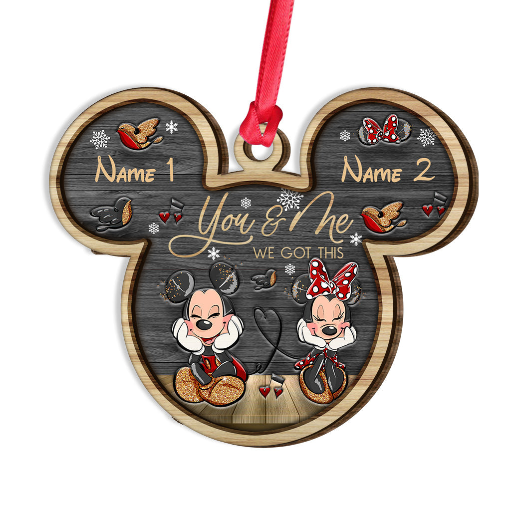 You And Me We Got This - Personalized Christmas Mouse Layered Wood Ornament