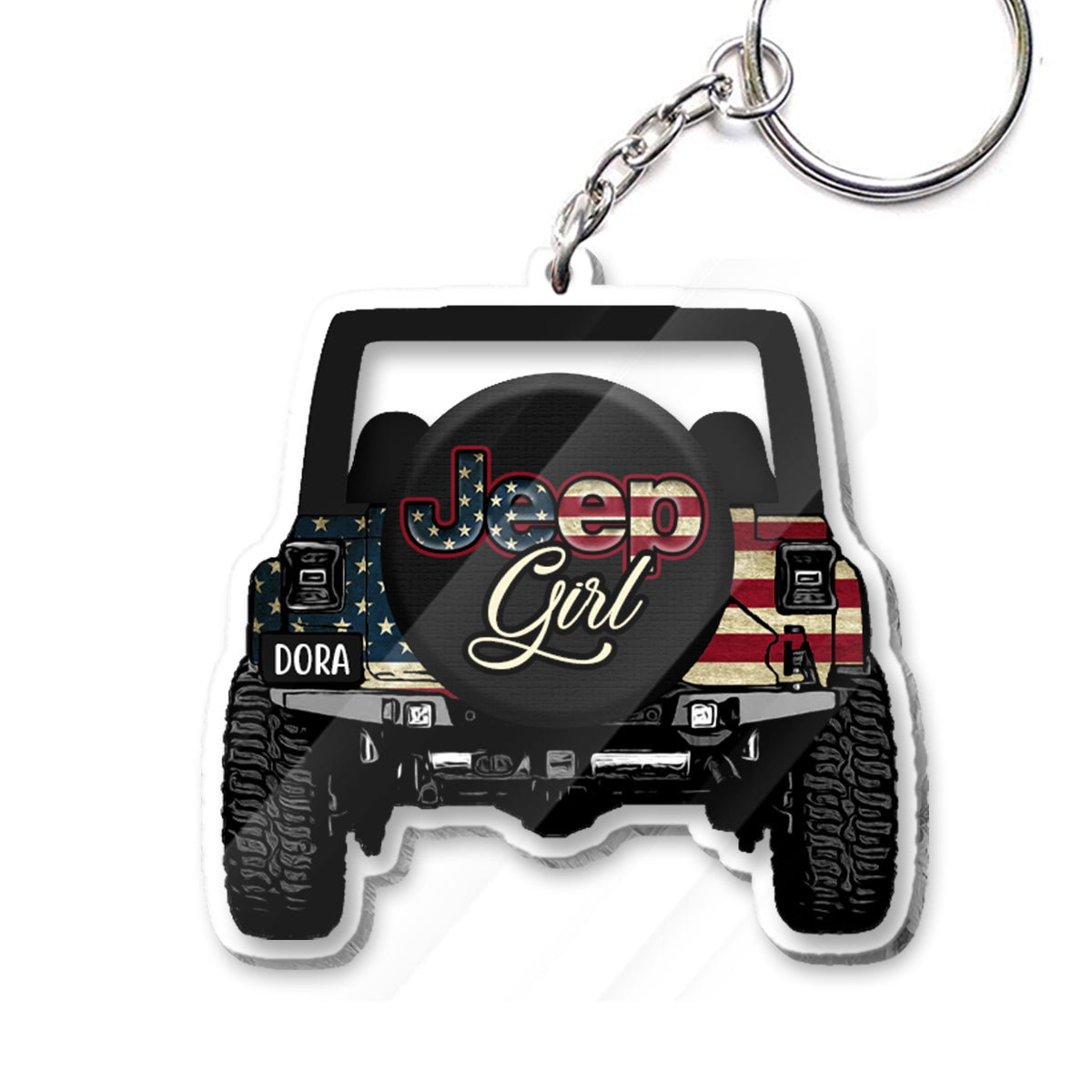Driving Girl - Personalized Car Transparent Keychain