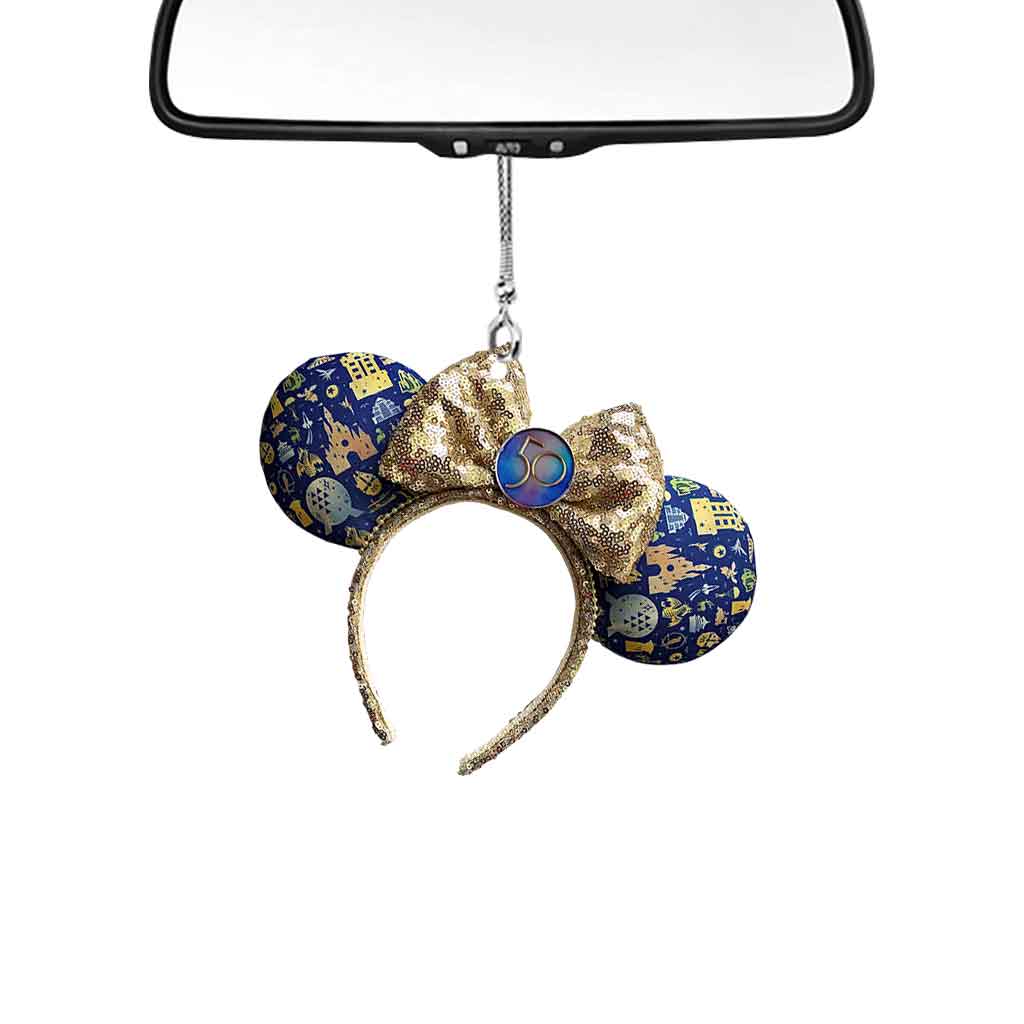 50 Years Of Magic - Mouse Car Ornament With 3D Pattern Print (Printed On Both Sides)