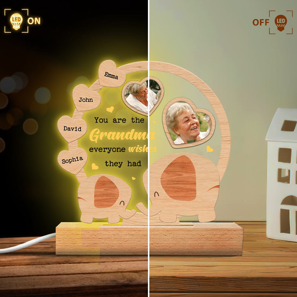 Everyone Wishes They Had - Personalized Mother's day Grandma Shaped Plaque Light Base