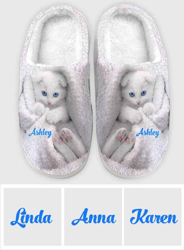Happy Kitty - Personalized Cat Slippers