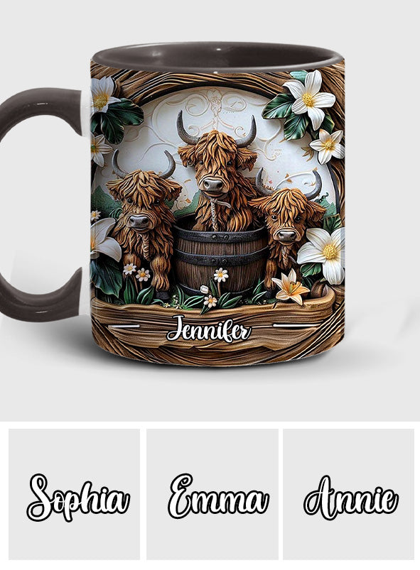Love Highland Cows - Personalized Accent Mug