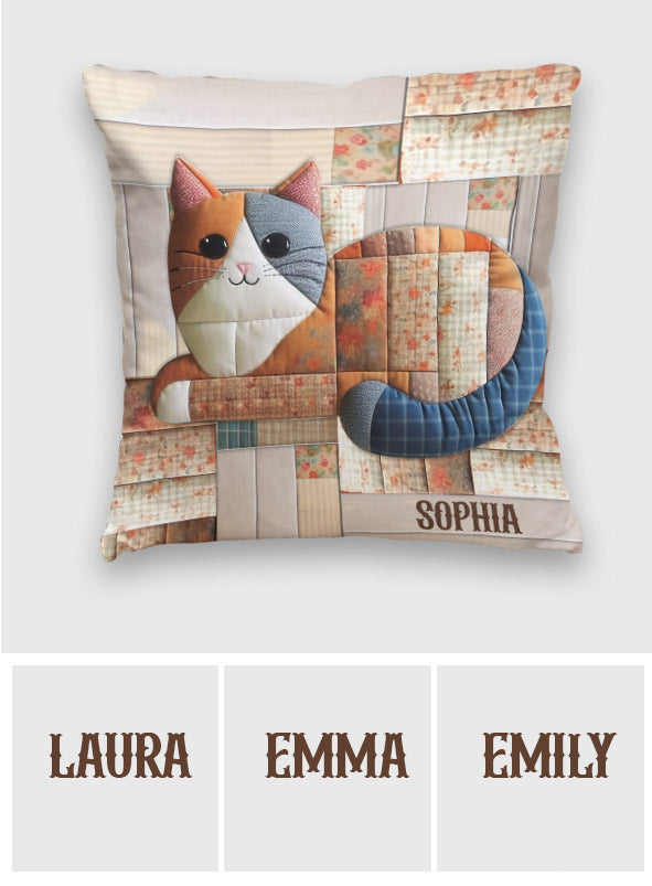 Cute Cat - Personalized Cat Throw Pillow
