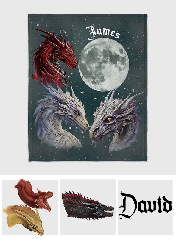The Dragons - Personalized Thrones Game Blanket