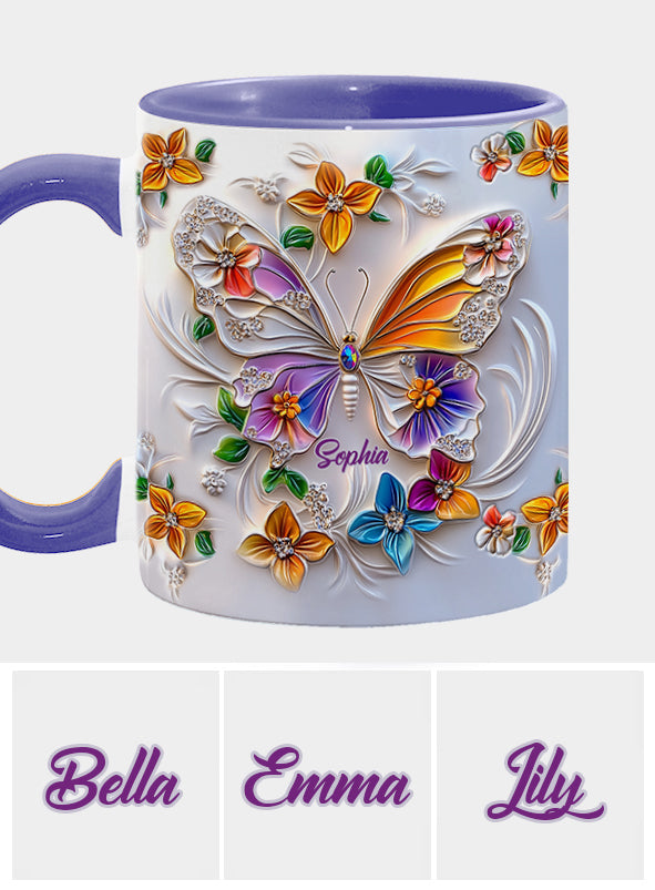 Stunning Butterfly - Personalized Butterfly Accent Mug