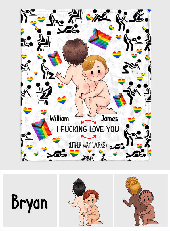 I Love You - Personalized LGBT Support Blanket