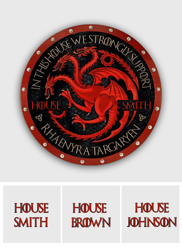 Team Black - Personalized Thrones Game Shaped Doormat