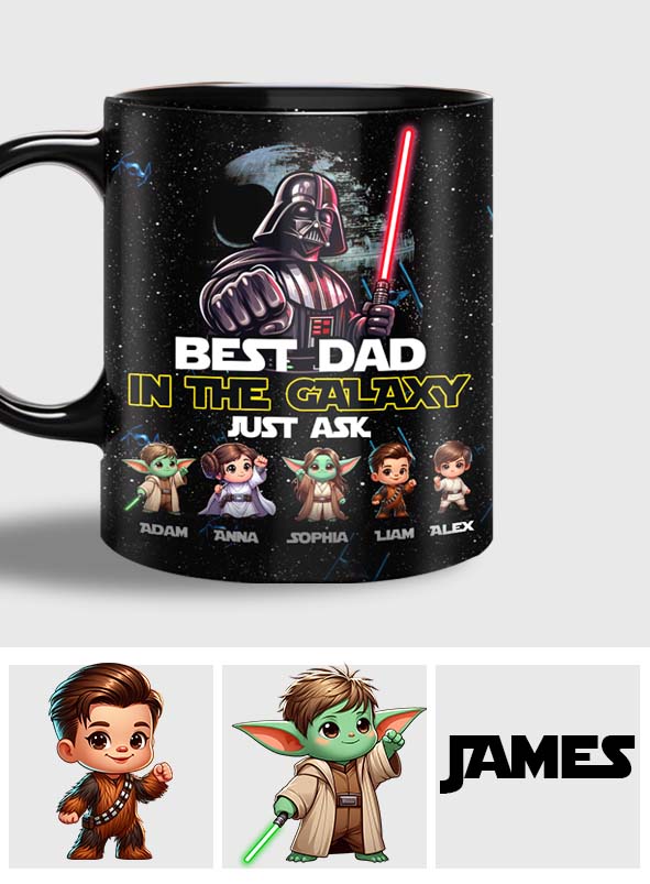 Best Dad In The Galaxy Fist Bump - Personalized The Force Mug