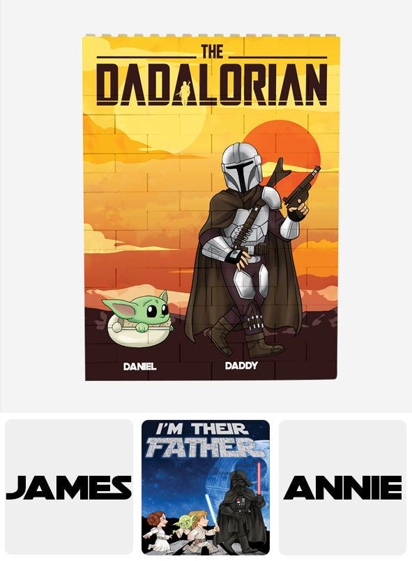The Dadalorian - Personalized The Force One-sided Vertical Rectangle Building Brick Blocks