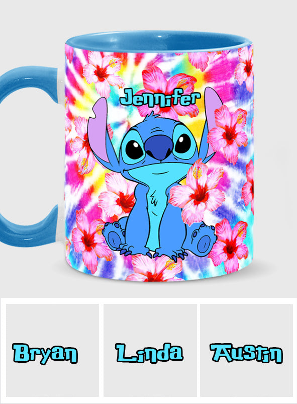 Tie Dye Ohana - Personalized Ohana Accent Mug