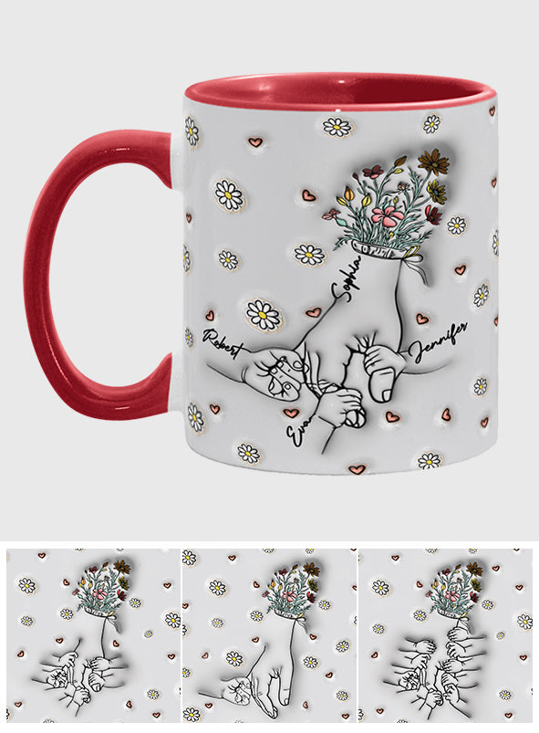 Holding Mom's Hand - Personalized Mother Accent Mug