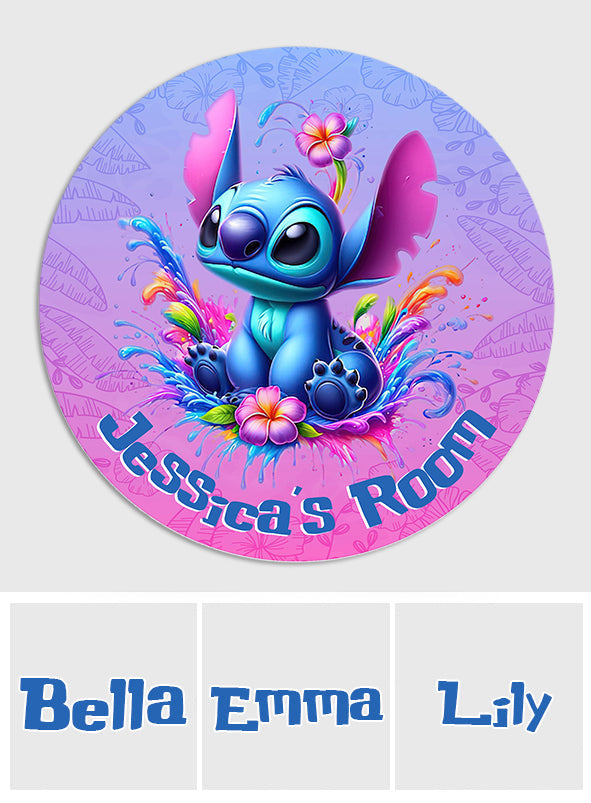 Blue Ohana - Personalized Ohana Round Wood Sign