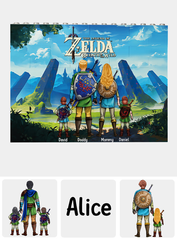 Best Dad Ever - Personalized The Hero's Legend One-sided Horizontal Rectangle Building Brick Blocks