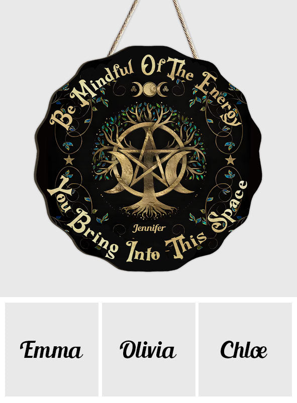 Please Be Mindful - Personalized Witch Custom Shaped Wood Sign