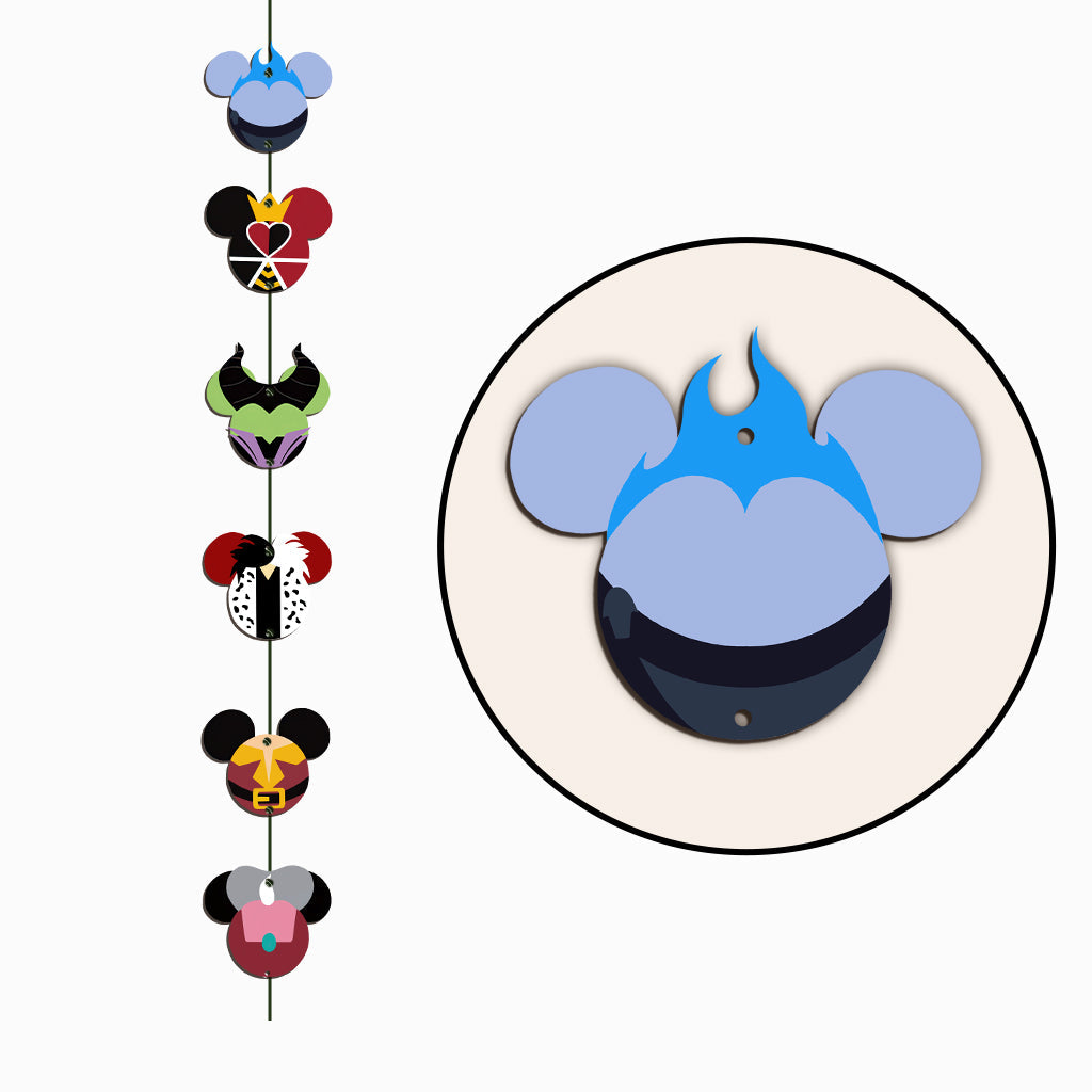 Mouse Ears Villain - Personalized 6 Pieces Garland