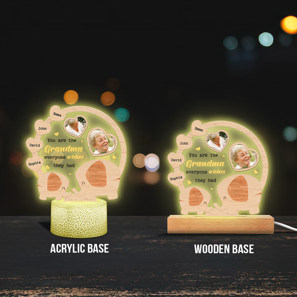 Everyone Wishes They Had - Personalized Mother's day Grandma Shaped Plaque Light Base