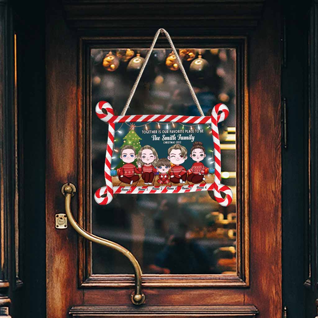 Together Is Our Favorite Place To Be Christmas 2022 - Personalized Family Wood Sign