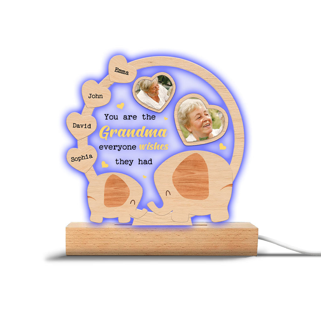 Everyone Wishes They Had - Personalized Mother's day Grandma Shaped Plaque Light Base