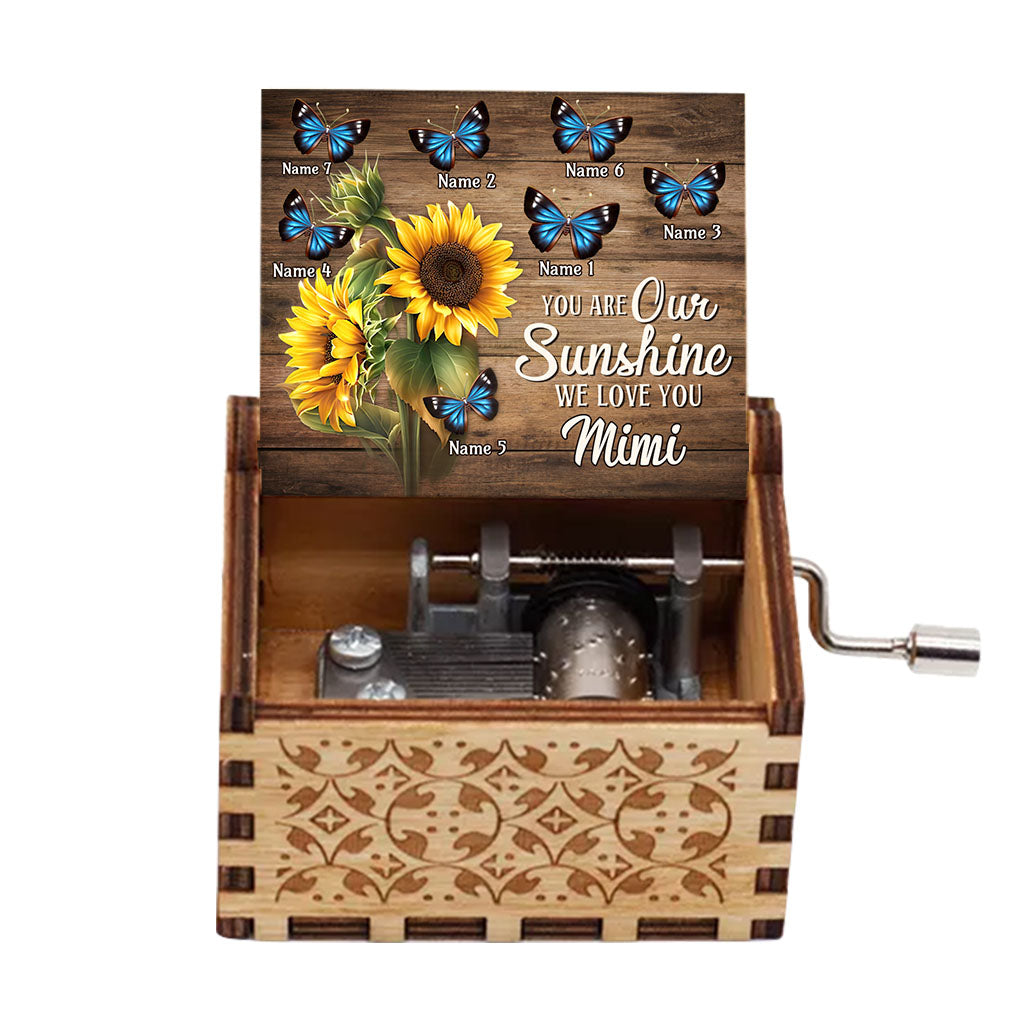 You Are My Sunshine - Personalized Mother's Day Grandma Hand Crank Music Box