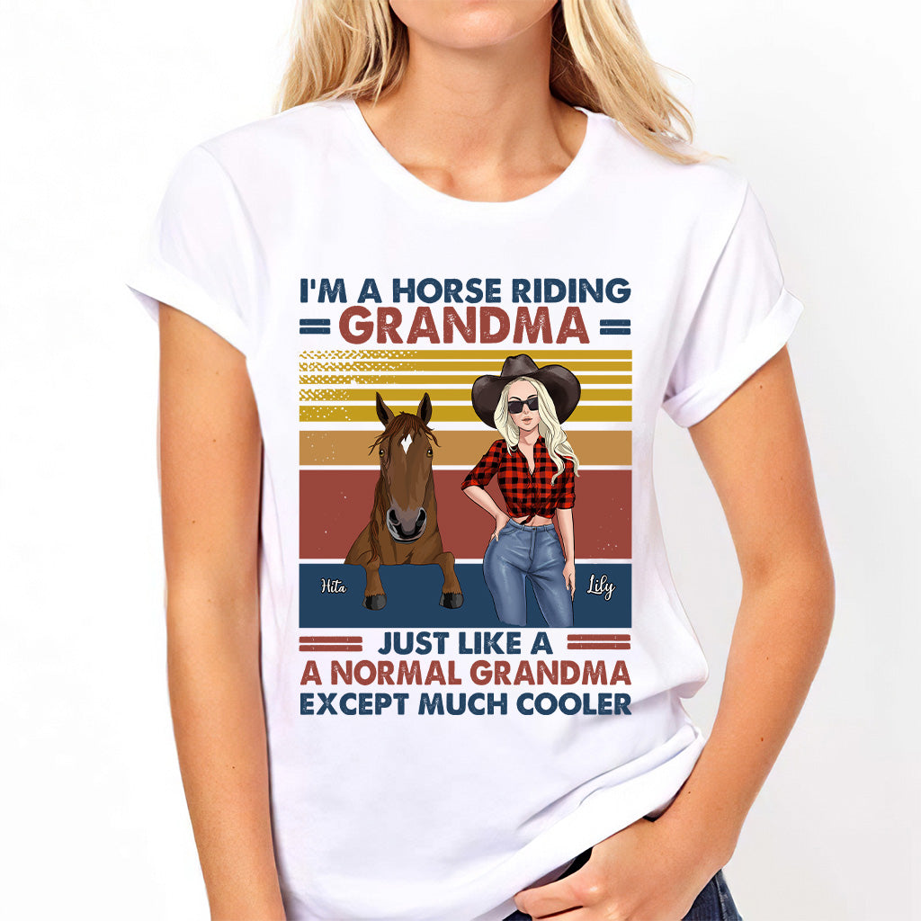 Horse Riding Grandma - Personalized Mother's Day Grandma T-shirt and Hoodie